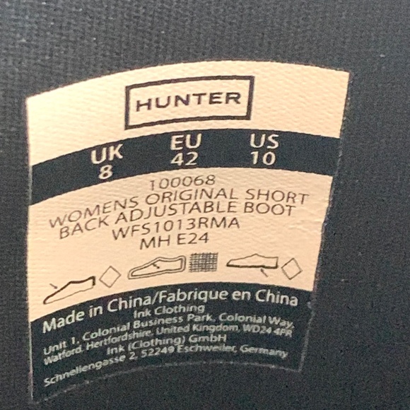 Hunter Original Short Boots Black sz 10 - Picture 4 of 8